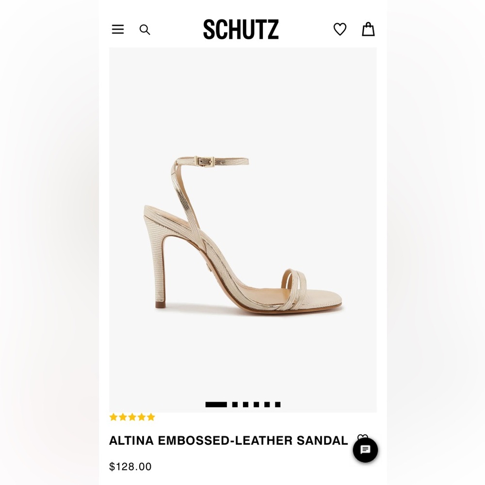 Schutz Altina heel in Platina gold